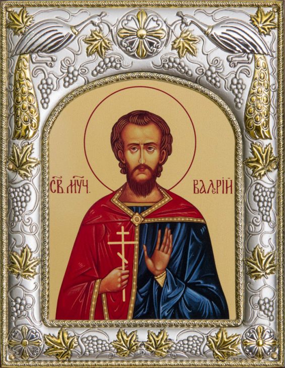 Серебряная икона Валерий Мелитинский  (14*18 см, гальванопластика, Россия-Италия)