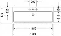 Раковина Duravit Vero Air 120х47 235012 схема 1