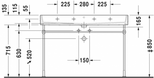 Раковина Duravit Vero Air 120х47 235012 схема 3