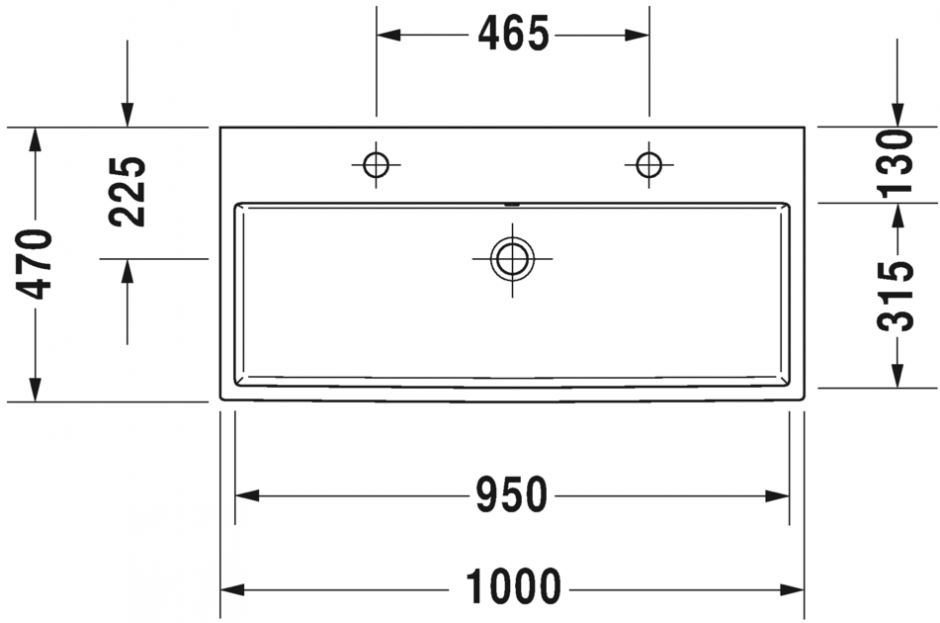 Раковина Duravit Vero Air двойная шлифованная 100х47 235010 ФОТО