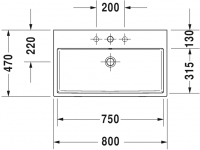 Раковина Duravit Vero Air 80х47 235080 схема 1