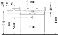 Раковина Duravit Vero Air 80х47 235080 схема 3