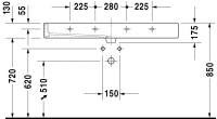 Раковина Duravit Vero 120х47 045412 схема 2