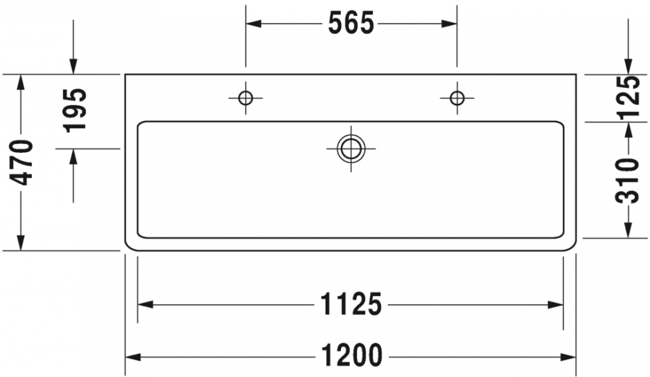 Раковина Duravit Vero двойная 120х47 045412 ФОТО