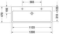 Раковина Duravit Vero двойная 120х47 045412 схема 1