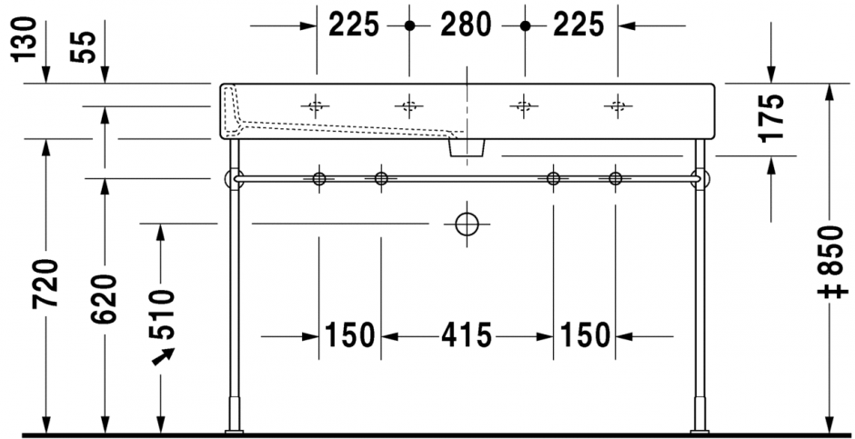 Раковина Duravit Vero двойная 120х47 045412 ФОТО