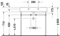 Раковина Duravit Vero 80х47 045480 схема 3