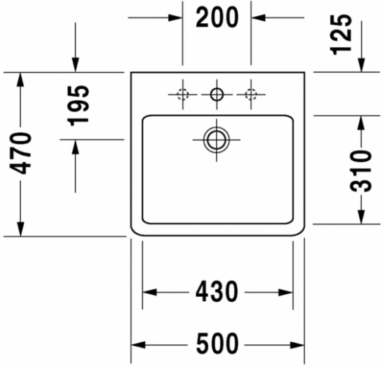 Раковина Duravit Vero 50х47 045450 схема 1