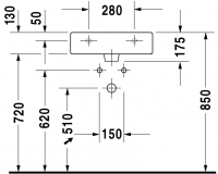 Раковина Duravit Vero 50х47 045450 схема 2