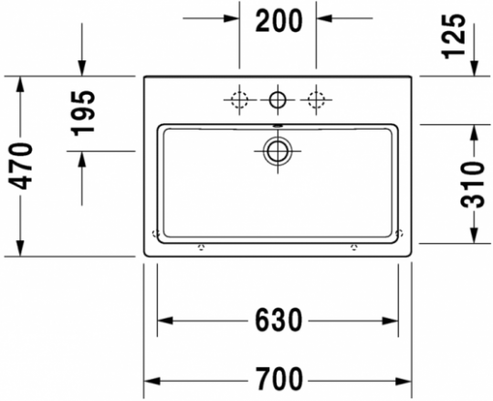 Раковина Duravit Vero подвесная/накладная 70х47 045470 ФОТО