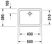 Раковина Duravit Vero накладная 50х38 045550 схема 1