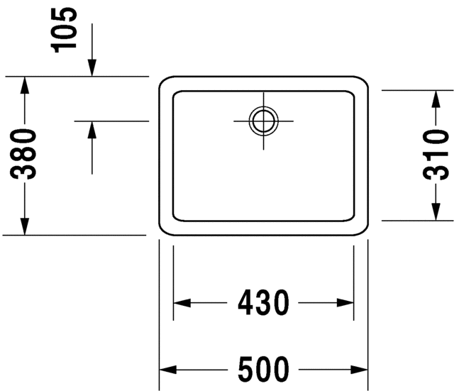 Раковина Duravit Vero накладная 50х38 045550 схема 1