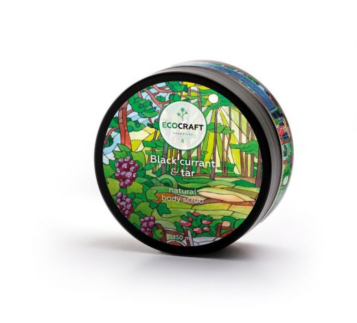 Ecocraft - Скраб для тела "Black currant and tar" Черная смородина и смола 150 мл