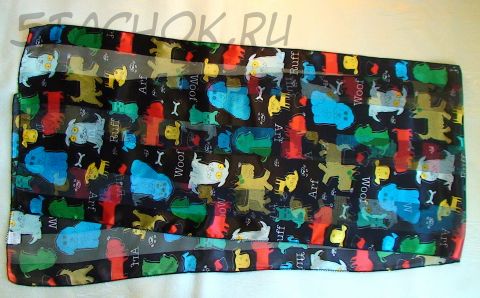 Шарф "Мультяшные собачки" черный