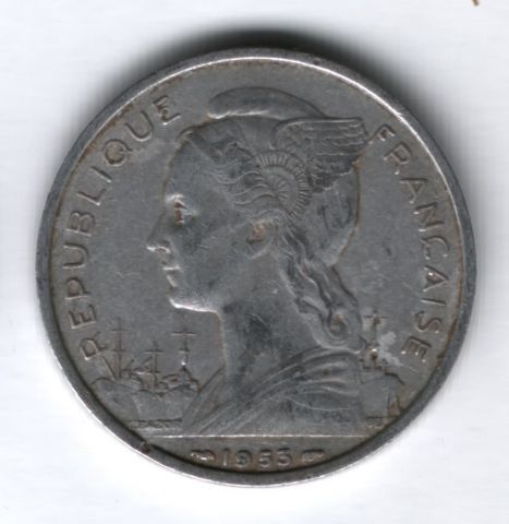 5 франков 1953 года Мадагаскар