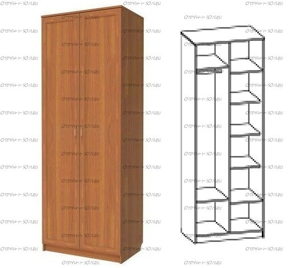 Шкаф двухдверный 329 (80х52х217)