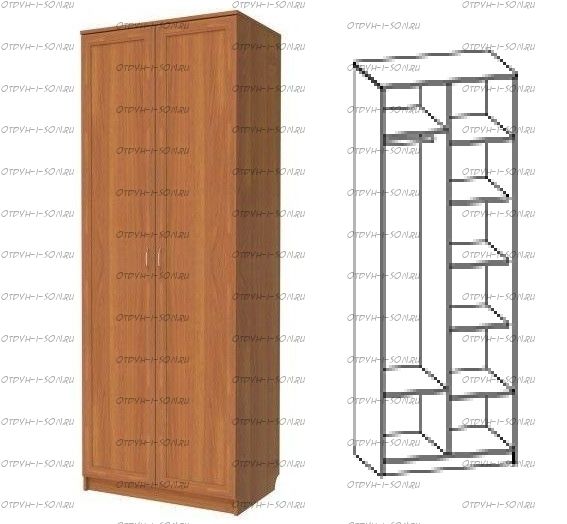 Шкаф двухдверный 329 (80х52х217)