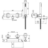 Смеситель для ванны и душа Fima carlo frattini Fimatherm F4284 схема 1