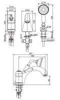 Смеситель на борт ванны Fima carlo frattini Lamp/Bell F3374 схема 1