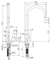 Fima carlo frattini Fluid смеситель для кухни F7028 схема 1