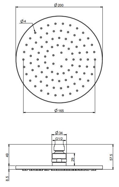 Лейка для верхнего душа Fima - carlo frattini Wellness F2117/2 20х20 ФОТО