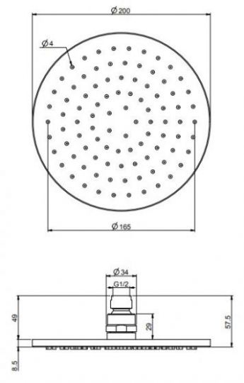 Лейка для верхнего душа Fima - carlo frattini Wellness F2117/2 20х20 ФОТО