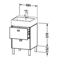 Тумба под раковину Duravit Brioso BR 4432 48,4x45,9 схема 1