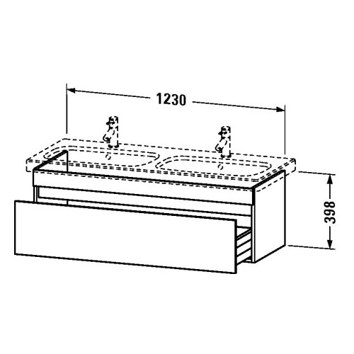 Тумба под раковину Duravit DuraStyle DS 6398 123x44,8 схема 1