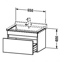 Тумба под раковину Duravit DuraStyle DS 6387 подвесная 65x47 схема 1