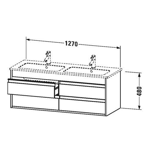 Тумба под раковину Duravit Ketho KT 6433 127x47,5 ФОТО