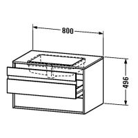 Тумба под раковину Duravit Ketho KT 6655 100x55 схема 1