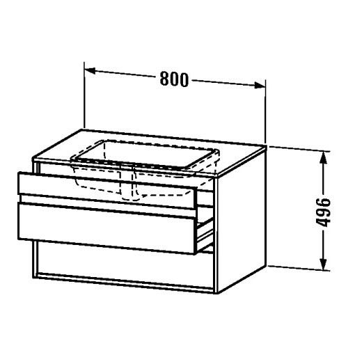 Тумба под раковину Duravit Ketho KT 6655 100x55 схема 1