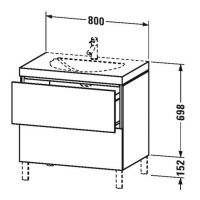 Тумба под раковину Duravit L-Cube LC 6910 N/O/T 80x54 схема 1