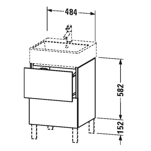 Тумба под раковину Duravit L-Cube LC 6774 48,4x45,9 схема 1