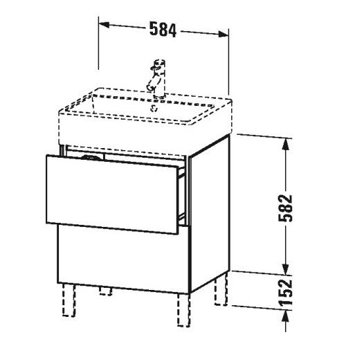 Тумба под раковину Duravit L-Cube LC 6775 на ножках 58,4x45,9 схема 1