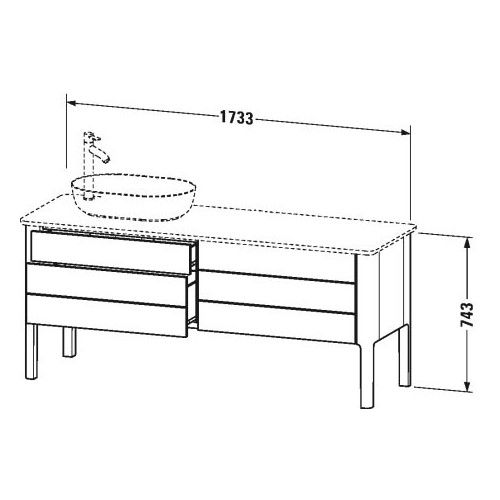 Тумба под раковину Duravit Luv LU 9568 L/R 173,3x57 схема 1