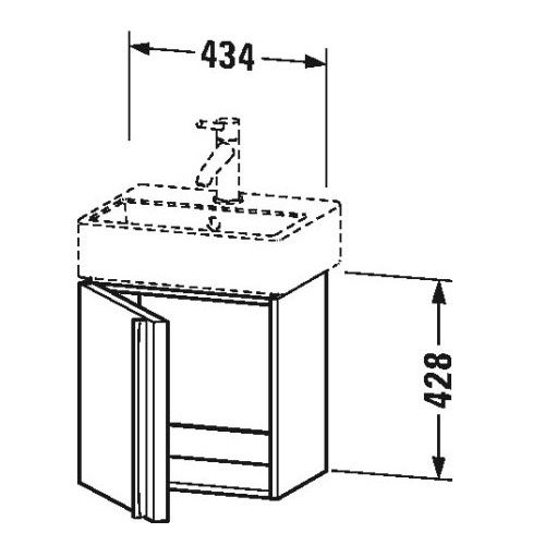 Тумба под раковину Duravit Vero для ванной VA 6211 L/R 43,4x31,1 см схема 1