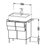 Тумба под раковину Duravit Vero VA6585 58,4x43,1 схема 1