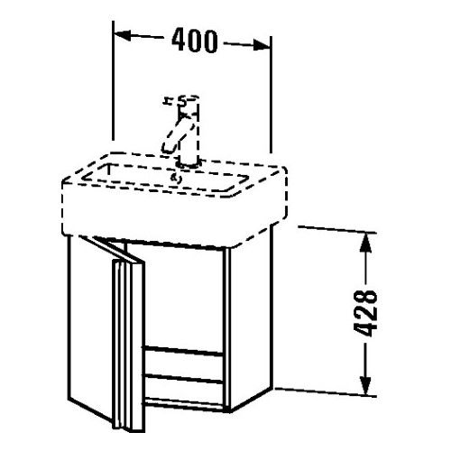 Тумба под раковину Duravit Vero VE6271L/R 40x31,1 схема 1