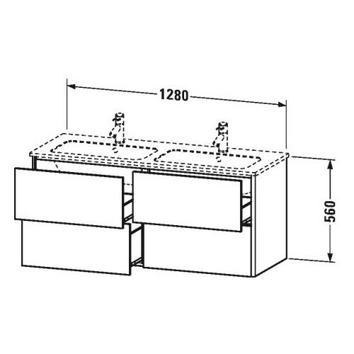 Тумба под раковину Duravit XSquare XS4175 128x47,8 ФОТО