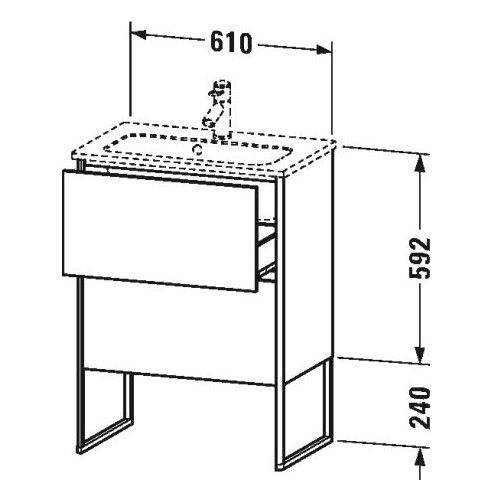 Тумба под раковину Duravit XSquare XS4454 61x38,8 ФОТО