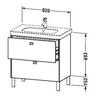 Тумба под раковину Duravit Brioso BR 4426 82x46,9 схема 1