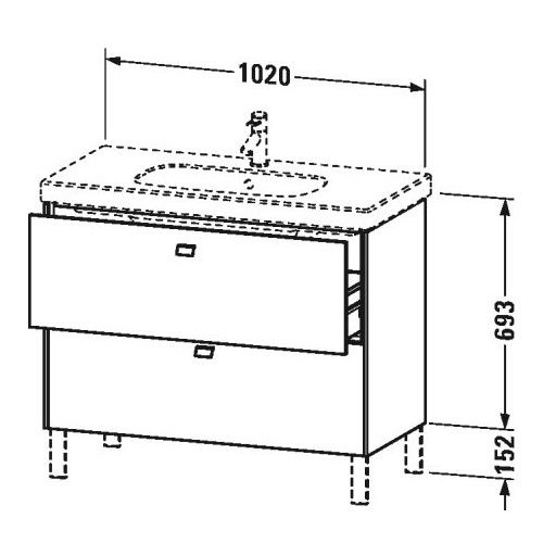 Тумба под раковину Duravit Brioso BR 4427 102x46,9 ФОТО