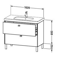 Тумба под раковину Duravit Brioso BR 4427 102x46,9 схема 1