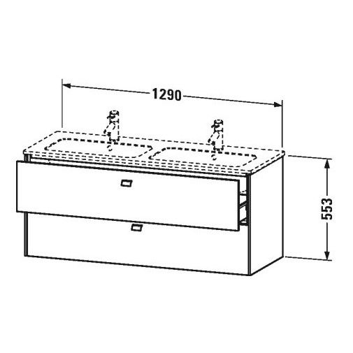 Тумба под раковину Duravit Brioso BR 4105 129x47,9 схема 1