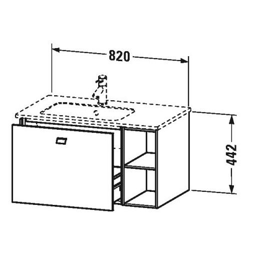 Тумба под раковину Duravit Brioso BR 4012 82x47,9 схема 1