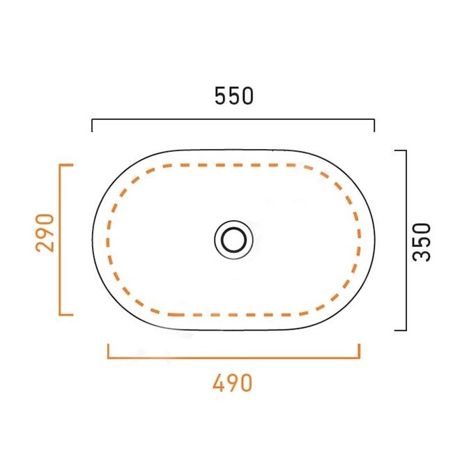 Раковина Catalano Sfera встраиваемая 155ASF00 55х35 схема 1