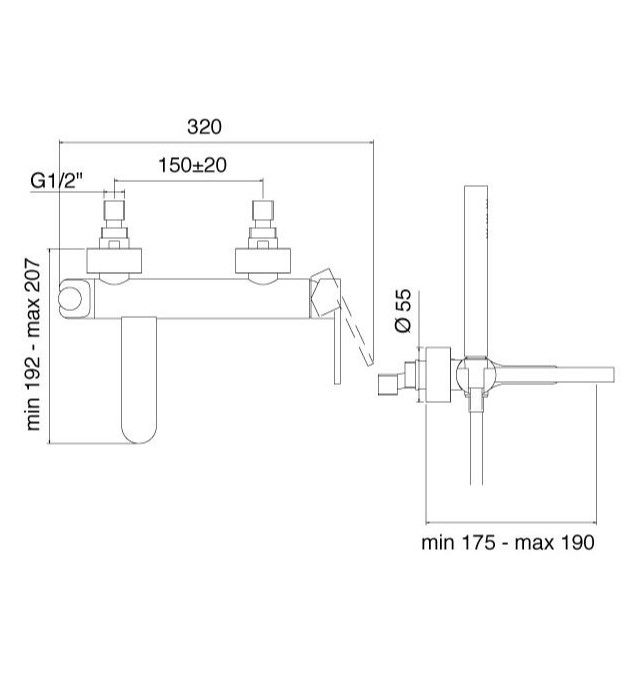 Смеситель для ванны и душа Treemme Klab 2700 ФОТО