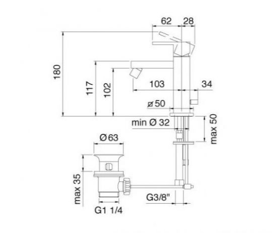 Treemme Q смеситель для биде 5620 схема 1