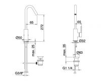 Treemme X-CHANGE mono смеситель для раковины 7510CM схема 1